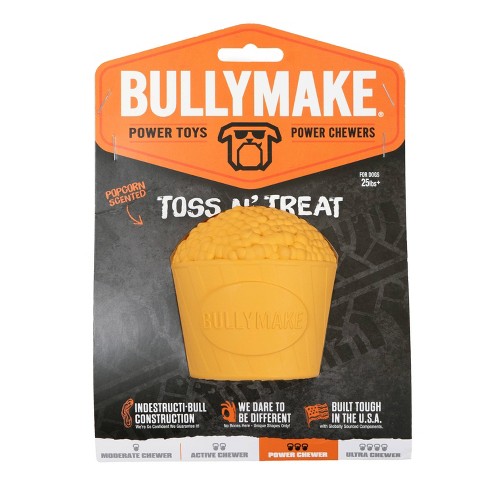 Bullymake Toss N Treat Popcorn Scented Dog Toy - Yellow - image 1 of 4