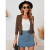 Women’s 3/4 Sleeve Cropped Cardigan Sweaters Open Front Knit Short Bolero Shrugs - 2 of 4