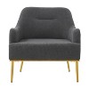 Modern Accent Chair Upholstered Armchair Single Sofa Chair Reading Chair with Curved Backrest and Gold Metal Legs - ModernLuxe - 4 of 4