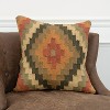 18"x18" Earthtones Southwestern Poly Filled Square Throw Pillow - Rizzy Home: Woven Jute & Wool, Indoor Decor - image 2 of 4