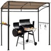 Tangkula 7' x 4.5' Grill Gazebo Patio BBQ Tent Shelter W/ Single Tier Canopy Beige/Brown - 4 of 4