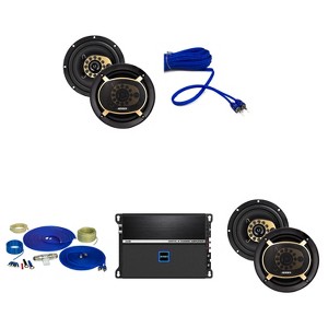 Jensen (2 Pairs) JS65T 6.6" 3-Way Speakers Triaxial with Jensen JA4B 4-Channel 740 Watt Amplifier and Wiring Kit - 1 of 4