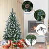 Pre-Lit Christmas Tree, Artificial Christmas Pine Tree, White Snow Pine Neddle Branch Tips and Pine Cones, Easy Assembly, Foldable Stand - 4 of 4
