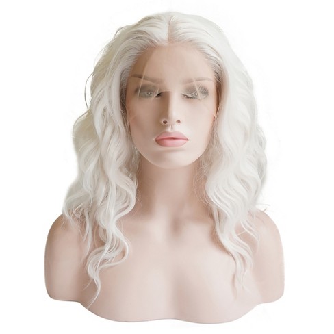 Long curly white clearance wig