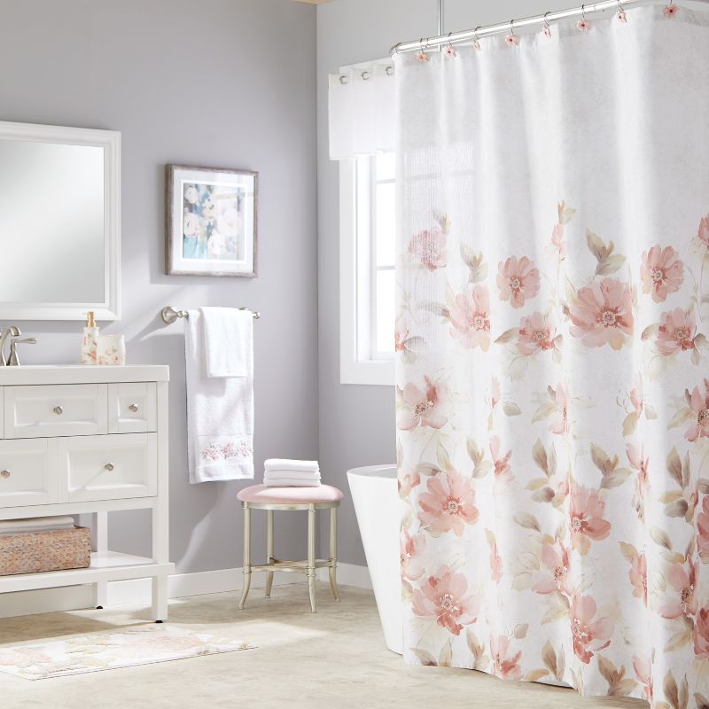 Misty Floral Shower Curtain Pink - Saturday Knight Ltd., 4 of 5