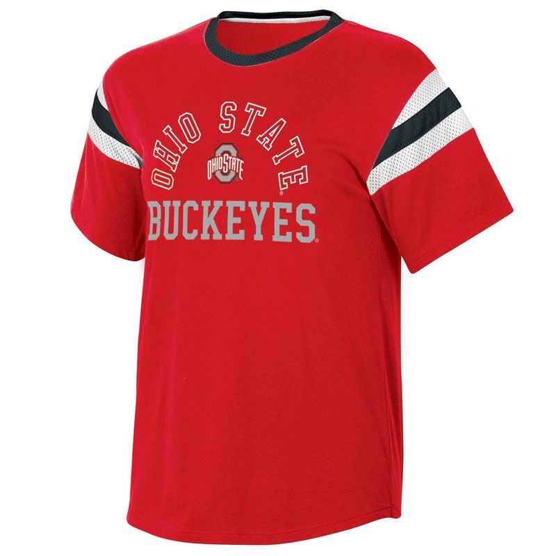 NCAA Ohio State Buckeyes Women&#39;s Short Sleeve Stripe T-Shirt, 1 of 4