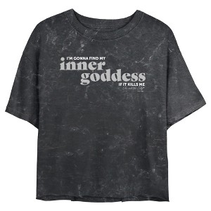 Junior's Women Sex and the City Find Inner Goddess If It Kills Me Crop T-Shirt - 1 of 4
