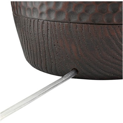 Bronze Hammered Textured Table Lamp with White Drum Shade