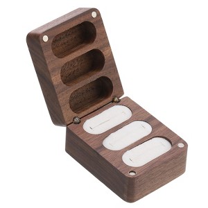 Unique Bargains Wooden Handmade Ring Box Jewelry Storage - 1 of 4
