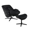 Acme,Labonita Accent Chair Swivel & Ottoman, Black Top Grain Leather & Black Finish - 2 of 4