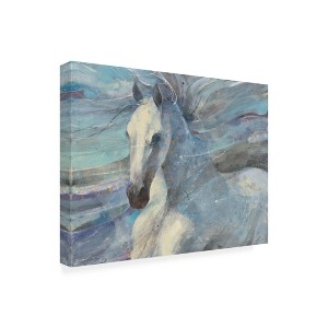 Trademark Fine Art -Albena Hristova 'Poseidon White Horse' Canvas Art - 1 of 4