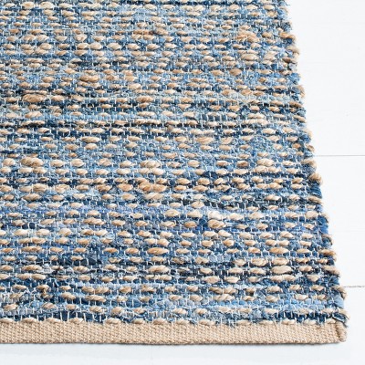 Cape Cod 3' x 5' Natural Blue Hand-Knotted Wool Rug