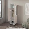 Armoire 62.9"H, with 1 Door, 3 Shelves, and Full-Length Mirror, White - 4 of 4