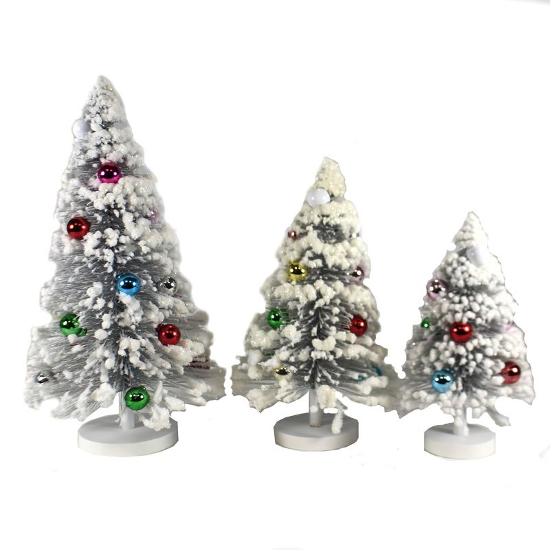 Cody Foster 13.5 Inch Silver Snow Forest Trees Putz Village Retro Figurines, 3 of 4