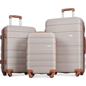Whisen 3-Piece Luggage Sets, ABS Hardside Lightweight Suitcases with 3 Different Sizes and TSA Lock and Spinner Wheels - 1 of 4