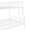 Okak Full XL Over Queen Metal Bunk Bed with Safety Guardrail Loft Bunk Bed with Ladder for Kids Teens, Easy Assemble, White - 4 of 4