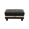 DOMETOUR Modern Semi PU Leather Storage Ottoman for Living Room or Bedroom Black & White - 2 of 4