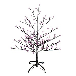 Northlight 4' Pre-Lit Sakura Cherry Blossom Flower Artificial Tree - Pink LED Lights - 1 of 4