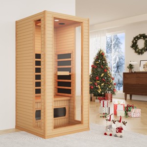 EROMMY 1 Person Indoor Infrared Sauna, Low Emf Home Spa Sauna - 1 of 4