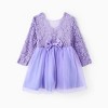 PATPAT Disney Frozen Toddler Girl Ipc Elsa Lace Bowknot Mesh Long-sleeve Dress - 2 of 4