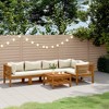 vidaXL Garden Lounge Set Cream, Acacia wood Solid Acacia wood, fabric - 2 of 4