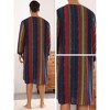Lars Amadeus Men's V-Neck Button Long Sleeves Striped Print Nightgown - 4 of 4
