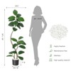Garvee 5/6/7FT Artificial Plants Rubber Tree with Resin Pot & Stone Faux Fiddle Leaf Fig Tree Indoor Artificial Trees Tall Plant Fake Tree - 4 of 4