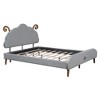 NicBex Full Size Upholstered Platform Bed Frame with Velvet Sheep-Shaped Headboard,Solid Wood Slats Support,No Box Spring Needed,Easy Assembly,Gray - 4 of 4