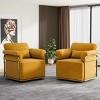 Square Swivel Accent Chair with 360 Degree Rotation,Fluffy Upholstered Lounge Chair with Metal Legs,Modern Accent Chair for Bedroom-Koiai - 3 of 4