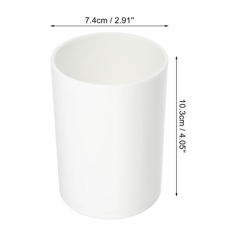 Unique Bargains Bathroom Toothbrush Tumblers PP Cup for Bathroom Kitchen Color White Gray 4.05''x2.91'' 2pcs, 4 of 7