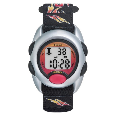 Kid's Timex Digital Watch With Flames Strap - Black T78751xy : Target