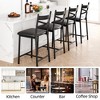 Bar Stools Set of 4, Upholstered Bar Chairs with Back, Thick Cushion, Counter Height Barstools for Kitchen Island Apartment Counter Bar - 4 of 4