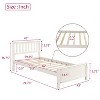 Twin Size Wood Platform Bed with Headboard Footboard and Wood Slat Support White - 3 of 4