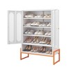 RISOKEYS Five-Layer Freestanding Metal Shoe Storage Cabinet with Doors,Organizer Shoe Storage Cabinet for Entryway,Hallway - 2 of 4