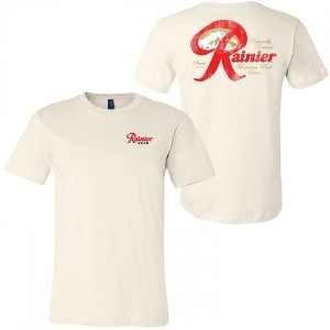 Mens Rainier Mountain Fresh Beer Distressed Front and Back T-Shirt - 1 of 2