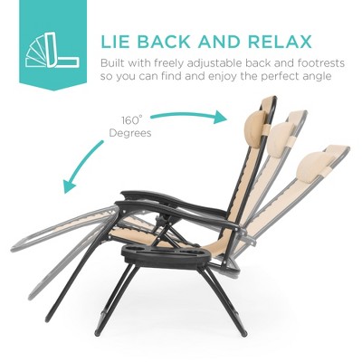 Sand Adjustable Zero Gravity Recliner Lounger Set with Cushions