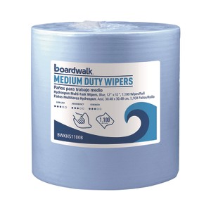 Boardwalk Hydrospun Wipers, Medium Duty, 12 x 12, Blue, 1,100 / Roll - 1 of 1