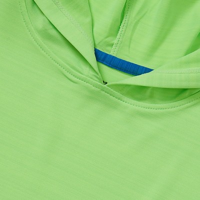 Lands' End Kids Sunshade UPF 50 Chlorine Resistant Long Sleeve Sun Hoodie Rash Guard - Small - Electric Lime — фото 3