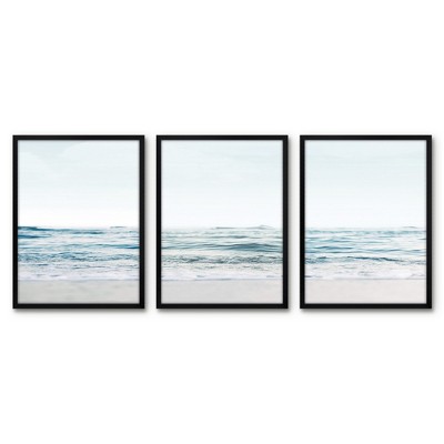 Americanflat 3 Piece 11x14 Unmatted Framed Print Set - Blue Wave And ...