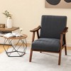 Tangkula Upholstered Rocking Chair w/ Pillow Rocking Armchair w/ Rubber Wood Frame Grey - 2 of 4