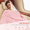 Tirrinia 4-in-1 Travel Blanket for Women Men, Premium Fleece with Zippered Pocket Built-in Carry Bag, Honeycomb - 2 of 4