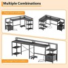 76" Reversible l Shaped Computer Desk, Corner Gaming Desk with File Drawer & Storage Shelves, Wood Computer Desk for Writing Gaming Studying - 3 of 4
