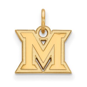 Black Bow Jewelry 14k Yellow Gold Plated Sterling Silver Miami Redhawks NCAA Extra Small Pendant - 1 of 3