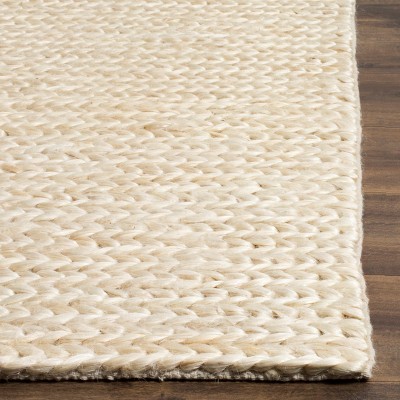 Ivory Hand-Knotted Jute 4' x 6' Non-Slip Area Rug