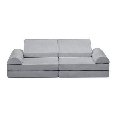 INFURNIC Sofas Modular Kids Play Sofa 8 Pieces Convertible for Playroom Bedroom Fun, Gray, 56"*28"*18"