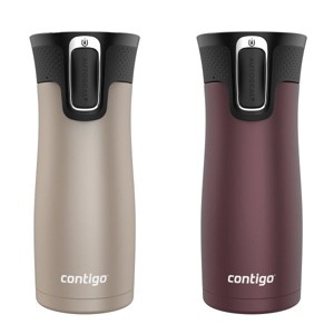 Contigo West Loop 2.0 Leak-Proof Spill-Proof Insulated Stainless Steel Travel Mug, 16oz., 2 Pack - 1 of 4