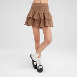 Women's Plaid Ruffle Mini Skirt - Wild Fable™ - 1 of 4