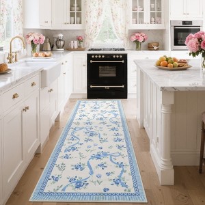 Washable Area Rugs for Living Room, Non-Slip Non-Shedding Farmhouse Floral Rug - 1 of 4