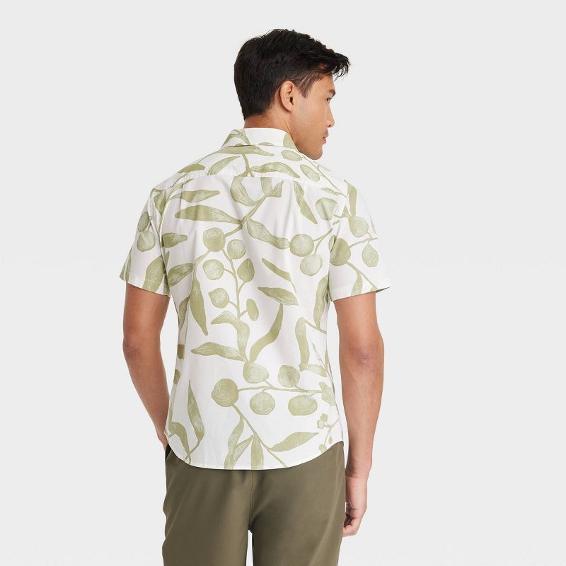 Men&#39;s Leaf Print Short Sleeve Button-Down Shirt - Goodfellow &#38; Co&#8482; Sage Green, 2 of 4