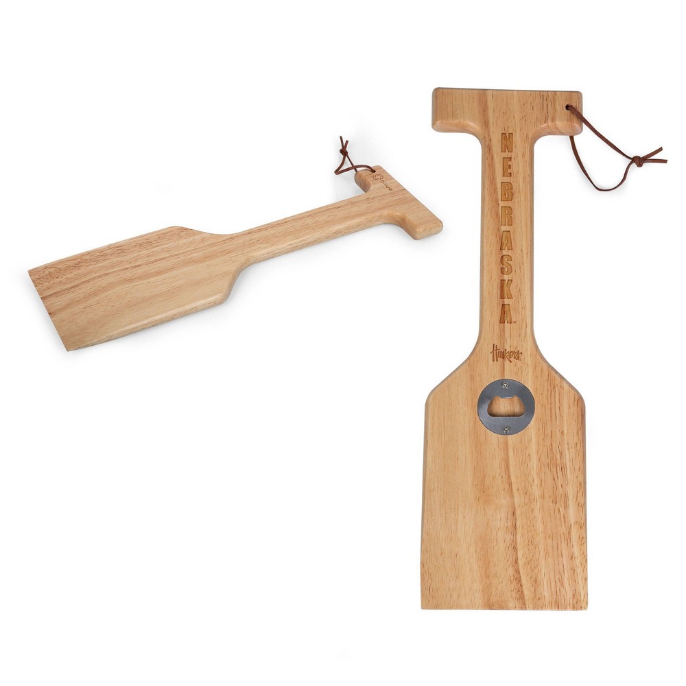 Photos - BBQ Accessory NCAA Nebraska Cornhuskers Hardwood BBQ Grill Scraper with Bottle Opener - Brown